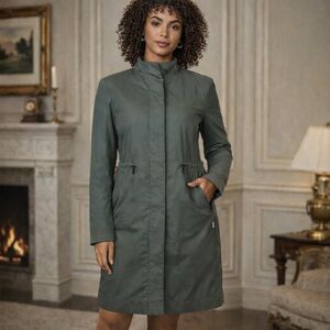 Piazza Sempione Olive Green Utility Parka Jacket